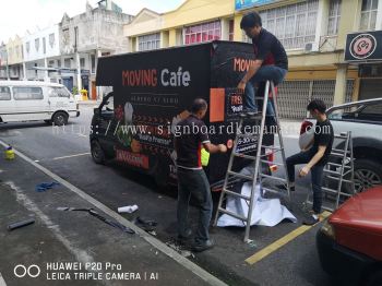 Moving Cafe Truck Box lorry Uv Sticker at Klang