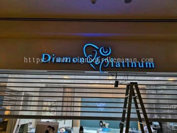 Diamond Platinum 3D LED Conceal Box Up Lettering Front Lit Signage @ Setia City Mall Setia Alam Klang