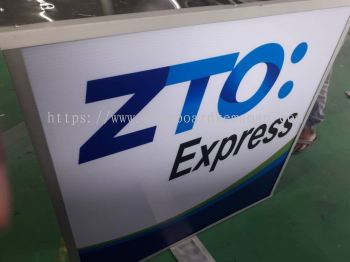 ZTO EXPRESS DOUBLE SIDE LIGHTBOX SIGNAGE SIGNBOARD IN PAHANG TEMERLOH