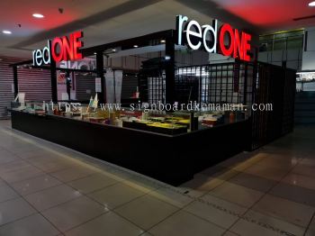 RED ONE INDOOR 3D LED BOX UP LETTERING SIGNBOARD SIGNAGE AT KUALA TERENGGANU TOWN MALAYSIA