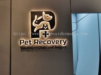 PET RECOVERY INDOOR 3D LED BACKLIT BOX UP STAINLESS STEEL GOLD LETTERING SIGNAGE SIGNBOARD AT MARANG KUALA TERENGGANU MALAYSIA