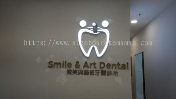 SMILE & ART DENTAL INDOOR 3D LED FRONTLIT LETTERING AND 3D PVC FOAM BOARD CUT OUT LETTERING SIGNAGE SIGNBOARD AT KERTEH KEMAMAN TERENGGANU MALAYSIA