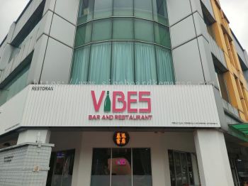 VIBES OUTDOOR ALUMINIUM PANEL BASE CEILING PANEL 3D LED BOX UP LETTERING SIGNBOARD SIGNAGE AT  KERTEH KEMAMAN TERENGGAU MALAYSIA