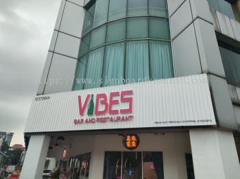 VIBES OUTDOOR ALUMINIUM PANEL BASE CEILING PANEL 3D LED BOX UP LETTERING SIGNBOARD SIGNAGE AT KEMAMAN TERENGGANU MALAYSIA