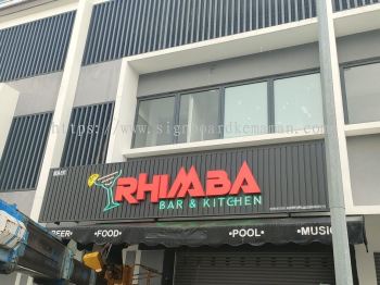 RHIMBA OUTDOOR ALUMINIUM PANEL BASE CEILING PANEL 3D LED BOX UP LETTERING SIGNBOARD SIGNAGE AT MARANG TERENGGANU MALAYSIA