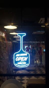 OPEN CUSTOM DESIGN INDOOR LED NEON LIGHT LETETR SIGNAGE AT KEMAMAN TERENGGANU