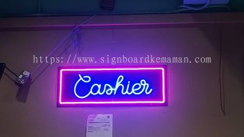 CASHIER CUSTOM DESIGN INDOOR LED NEON LIGHT LETETR SIGNAGE AT KIJAL KEMAMAN TERENGGANU