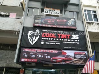 COOL TINT OUTDOOR ALUMINIUM PANEL 3D LED BOX UP SIGNBOARD SIGNAGE AT MUADZAM SHAH PAHANG MALAYSIA