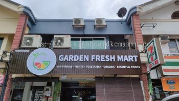 GARDEN FRESH MART OUTDOOR ALUMINIUM PANEL 3D LED BOX UP SIGNBOARD SIGNAGE AT MARANG TERENGGANU MALAYSIA