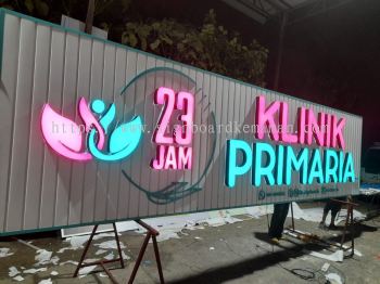 KLINIK OUTDOOR ALUMINIUM PANEL 3D LED BOX UP SIGNBOARD SIGNAGE AT TERIANG BERA PAHANG MALAYSIA