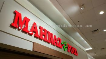 MAHNAZ FOOD INDOOR 3D LED FRONTLIT LETTERING SIGNBOARD SIGNAGE AT BANDAR SERI BANDI, JABUR, RANTAU PETRONAS TERENGGANU MALAYSIA