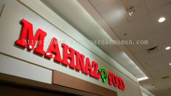 MAHNAZ FOOD INDOOR 3D LED FRONTLIT LETTERING SIGNBOARD SIGNAGE AT BANDAR SERI BANDI, JABUR, RANTAU PETRONAS TERENGGANU MALAYSIA