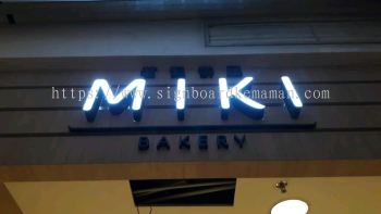 MIKI BAKERY INDOOR 3D LED BOX UP LETTERING SIGNAGE SIGNBOARD AT MARANG TOWN TERENGGANU MALAYSIA