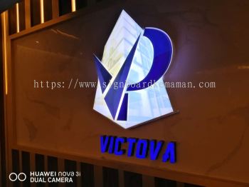 VIC TOVA INDOOR 3D LED BOX UP LETTERING SIGNAGE SIGNBOARD AT KUALA NERUS TOWN KEMAMAN TERENGGANU MALAYSIA