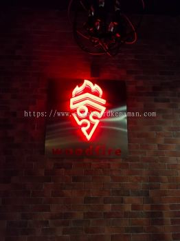 WOOD FIRE INDOOR 3D LED BOX UP LETTERING SIGNAGE SIGNBOARD AT GONG BALAI MARANG TERENGGANU MALAYSIA 