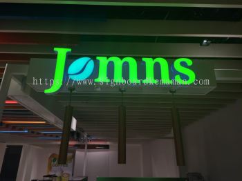 JOMNS CAFE SIGNAGE INDOOR 3D LED BOX UP LETTERING SIGNAGE SIGNBOARD AT KEMAMAN TERENGGANU MALAYSIA