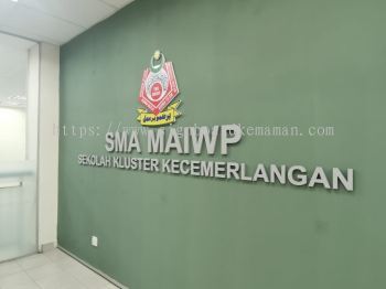 SMA MAIWP INDOOR 3D BOX UP STAINLESS STEEL WITHOUT LIGHT LETTERING SIGNBOARD AT  TEMERLOH PAHANG MALAYSIA