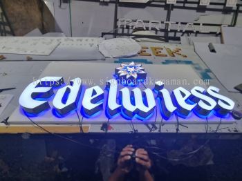 EDELWIESS OUTDOOR 3D LED BOX UP FRONTLIT AND BACKLIT SIGNBOARD SIGNAGE AT BUKIT BESI, RANTAU ABANG, PULAU TENGGOL DUNGUN TERENGGANU MALAYSIA