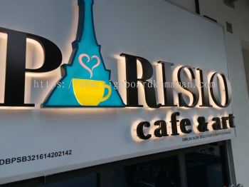 PARISIO CAFE & ART OUTDOOR 3D LED BOX UP FRONTLIT AND BACKLIT SIGNBOARD SIGNAGE AT KUANTAN, BANDAR INDERA MAHKOTA. PANCHING, SUNGAI LEMBING, GAMBANG KUANTAN MALAYSIA