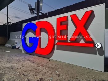 GDEX OUTDOOR 3D LED BOX UP FRONTLIT LETTERING SIGNAGE SIGNBOARD AT CHUKAI, KIJAL, KERTEH, KEMASIK, TELUK KALUNG KEMAMAN TERENGGANU MALAYSIA