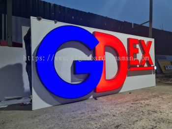 GDEX OUTDOOR 3D LED BOX UP FRONTLIT LETTERING SIGNAGE SIGNBOARD AT KUALA NERUS TOWN, GONG BADAK, SEBERANG TAKIR KUALA NERUS MALAYSIA