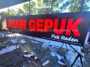 AYAM GEPUK OUTDOOR 3D BOX UP LED FRONTLIT SIGNAGE SIGNBOARD AT AIR PUTIH SEMAMBU KUANTAN PAHANG MALAYSIA