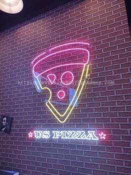 US PIZZA INDOOR LED NEON SIGNAGE AT  KEMAMAN DUNGUN PAKA BESUT TERENGGANU MALAYSIA