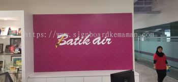 BATIK AIR MALAYSIA INDOOR STAINLESS STEEL LASER CUT OUT LETTERING AT IPOH, TANJUNG TUALANG, CHEMOR, BERCHAM, MENGLEMBU, BATU GAJAH, TAMBUN, SIMPANG PULAI PERAK MALAYSIA