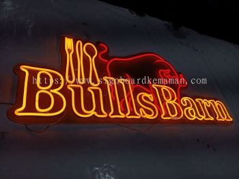 BULLS BAR LED NEON LETTERING SIGNAGE SIGNBOARD AT KUALA TERENGGANU TOWN, ALAM SERADA, WAKAF MEMPELAM, PULAU WAN MAN TERENGGANU MALAYSIA