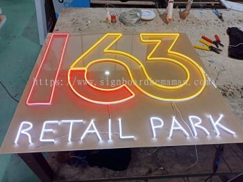 163 RETAIL PARK LED NEON LETTERING SIGNAGE SIGNBOARD AT KUALA ROMPIN, BANDAR MUADZAM SHAH RAUB PAHANG MALAYSIA