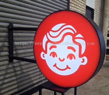 CUSTOM ROUND SHAPE TWO-SIDED LIGHTBOX SIGNAGE BUILDER IN PEKAN, KEMAMAN & CHUKAI