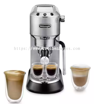 DELONGHI NEW EC885.M Dedica Arte Manual Espresso Coffee Maker with new milk frothing function - Silver Stainless Steel 