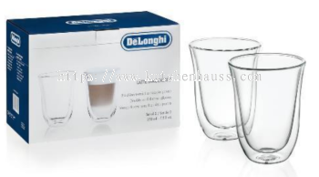 DELONGHI DLSC 312 Latte Macchiato Double Wall Thermal Glasses - All Coffee Machine Accessories
