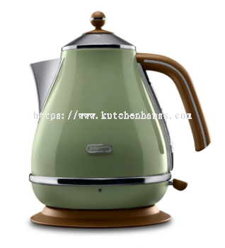 DELONGHI KBOV2001.RG Icona Vintage Olive Green Kettle 1.7L - Kettles - HOME & KITCHEN