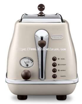 DELONGHI CTOV2003.BG Icona Vintage Beige 2-Slice Toaster (Lid) - Toasters - HOME & KITCHENv