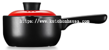 COLOR KING 3235-1600ml SHANGCHU Ceramic Sauce Pan Red