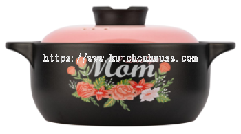 COLOR KING 3233-4000ml SHANGCHU Ceramic Stock Pot Pink (I LOVE YOU MOM)