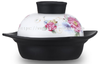 COLOR KING 3348- 8.5" QIAOCHU Ceramic Pot Bowl White 