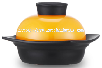 COLOR KING 3348- 8.5" QIAOCHU Ceramic Pot Bowl Orange