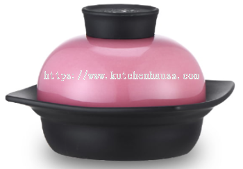 COLOR KING 3348- 8.5" QIAOCHU Ceramic Pot Bowl Pink