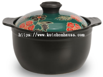 COLOR KING 3338-4500ml BATIK Ceramic Stock Pot Green