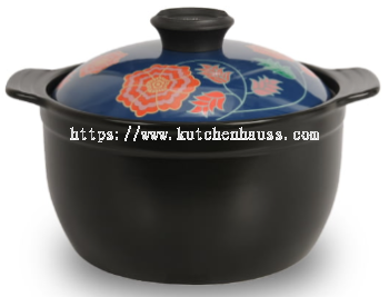 COLOR KING 3338-4500ml BATIK Ceramic Stock Pot Blue