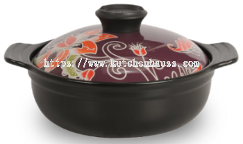 COLOR KING 3339-2800ml BATIK Ceramic Stock Pot Purple
