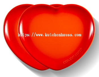 COLOR KING 3698 - 8.5 MICHU Ceramic Heart Shaped Plate Orange