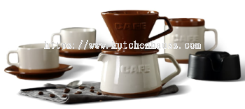 COLOR KING LPT 1708 Ceramic Coffee Set of 9 (Brown)