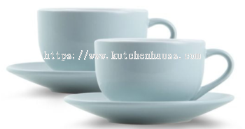 COLOR KING 3431 - 350ml 100% Ceramic Cup & Saucer (Light Blue)