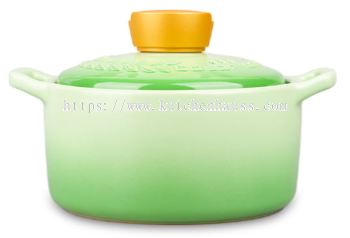 COLOR KING 3725-1600ml Ceramic Casserole Stock Pot Green