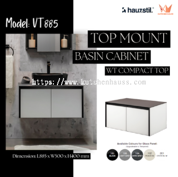 HAUZSTIL Bathroom Top Mount Basin Cabinet With Swing Door VT885
