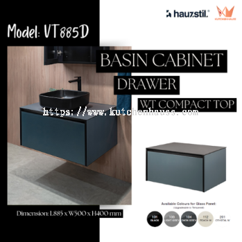 HAUZSTILL Bathroom Top Mount Basin Cabinet With Pull-Out Drawer VT885D
