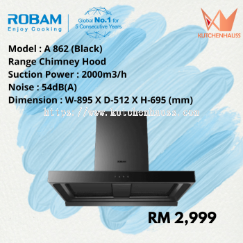 ROBAM 90cm Chimney Hood CXW-220-A862 (Black)